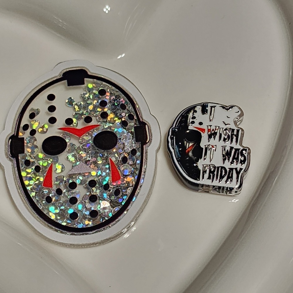 Horror I Wish It was Friday Flatback Focal Bead Keychain Beaded Pen Badge Bag